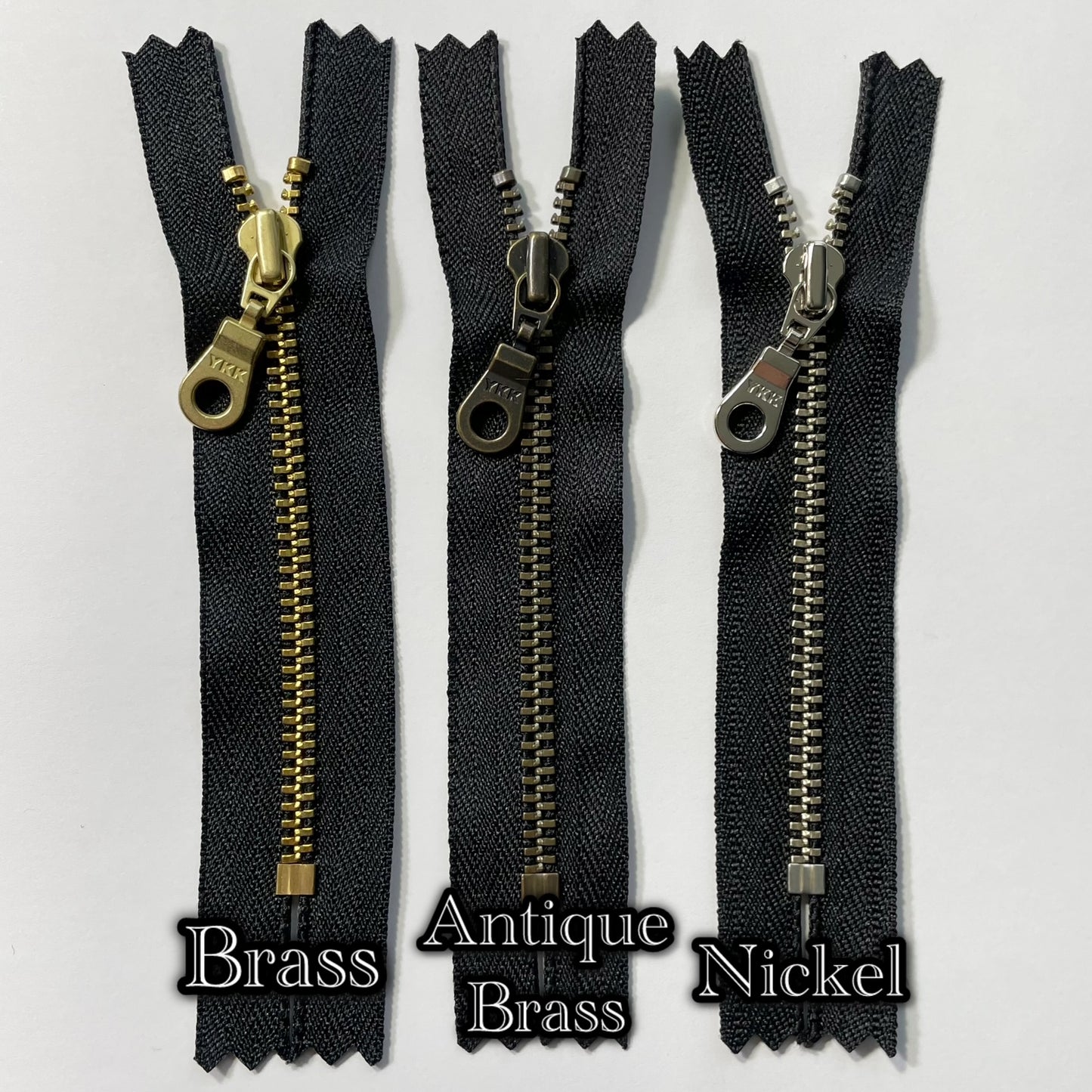 100 Pieces Black 4.5mm YKK Metal Zippers - 16 Sizes and 3 Finishes