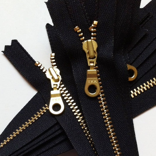 100 Pieces Black 4.5mm YKK Metal Zippers - 16 Sizes and 3 Finishes