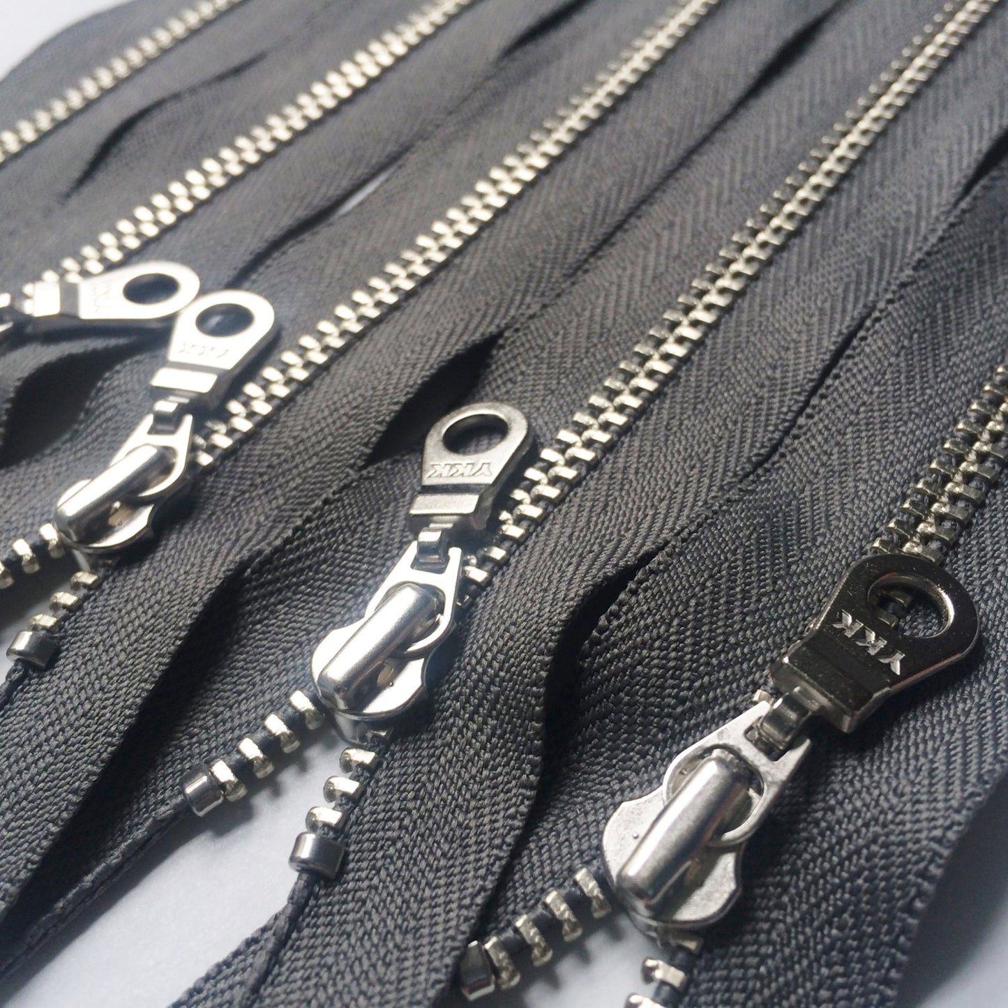 Wholesale 100 Pieces Gunmetal Grey YKK Metal Zippers - 16 Sizes