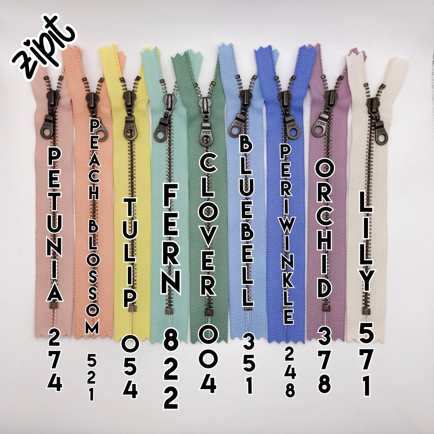 Bloom 9pc Sampler Set- Metal Teeth Zippers Assortment