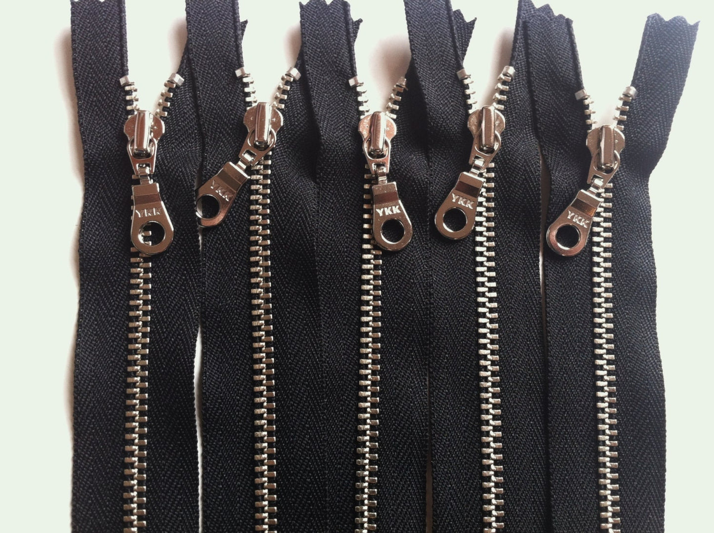 100 Pieces Black 4.5mm YKK Metal Zippers - 16 Sizes and 3 Finishes