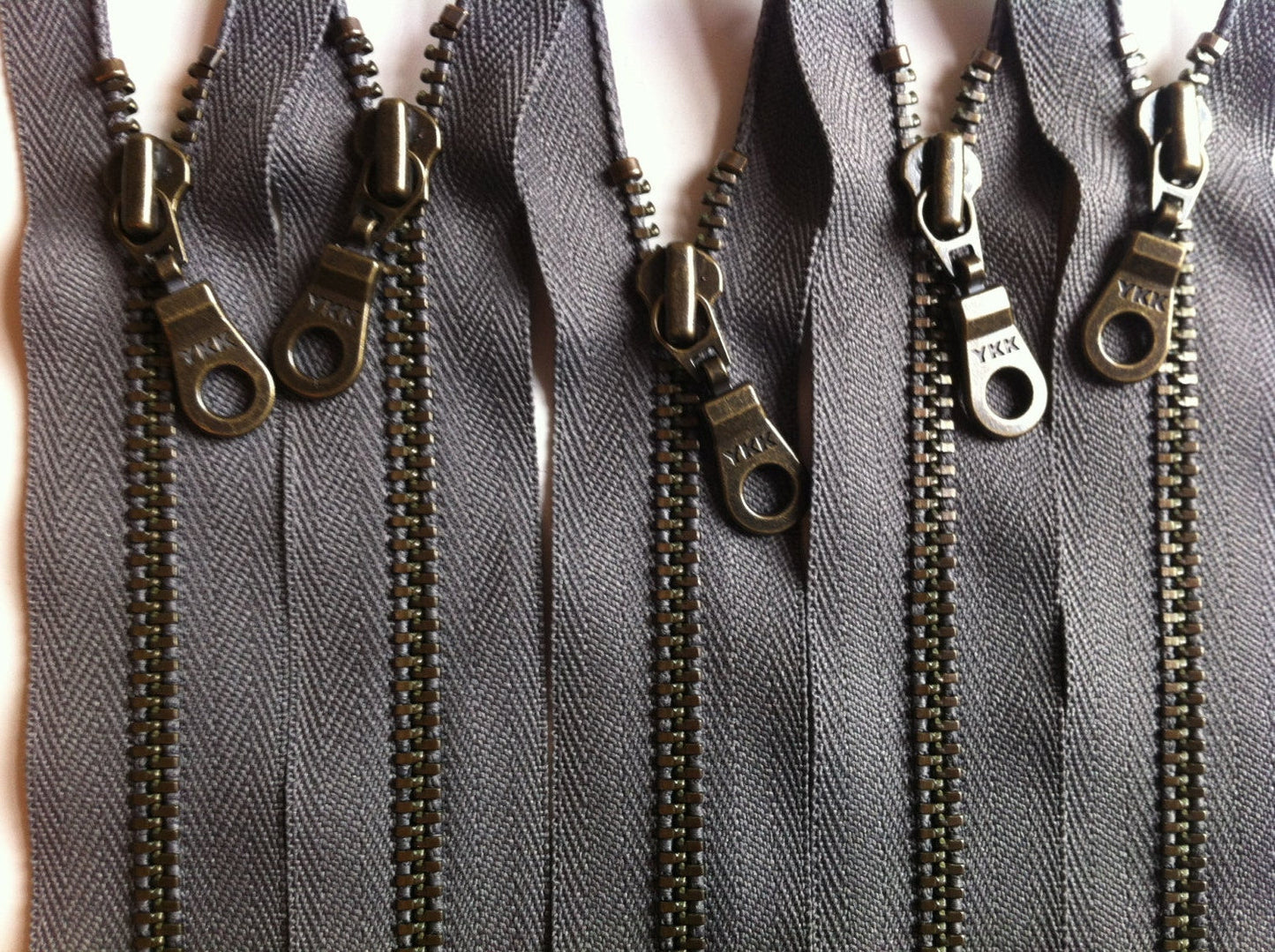 Wholesale 100 Pieces Gunmetal Grey YKK Metal Zippers - 16 Sizes