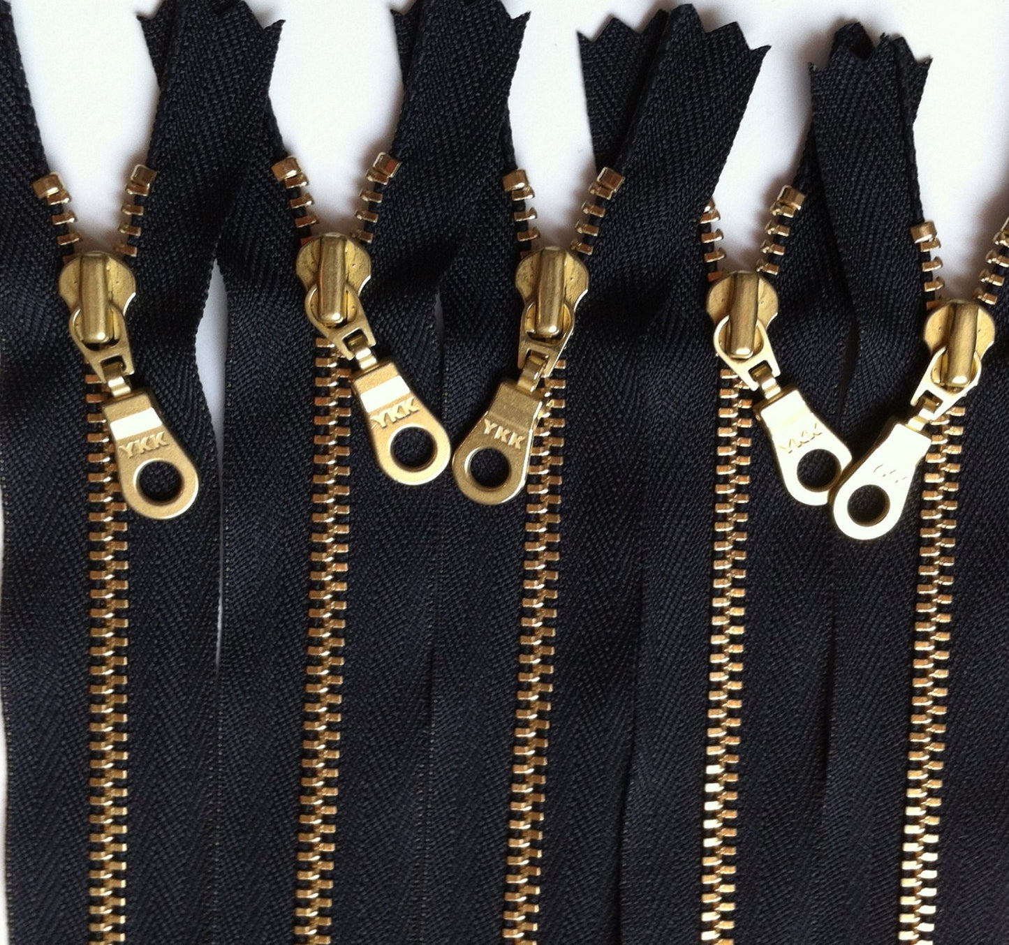 100 Pieces Black 4.5mm YKK Metal Zippers - 16 Sizes and 3 Finishes