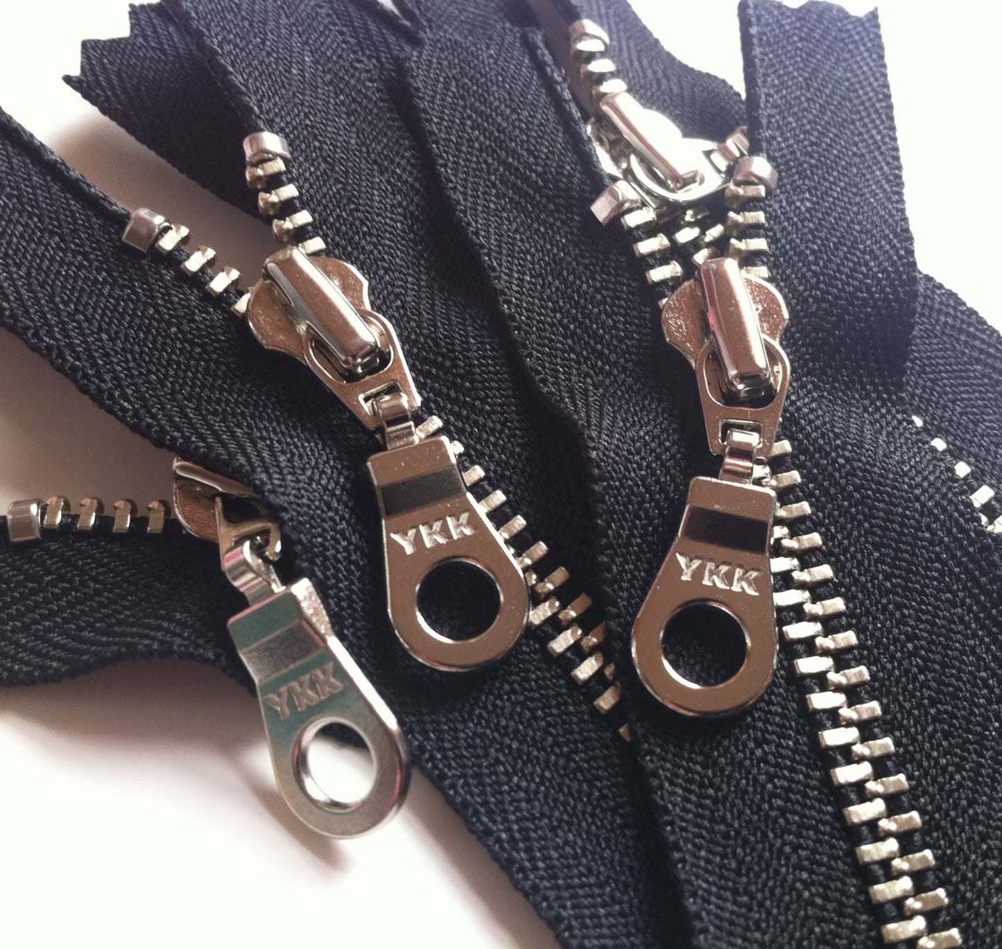 100 Pieces Black 4.5mm YKK Metal Zippers - 16 Sizes and 3 Finishes